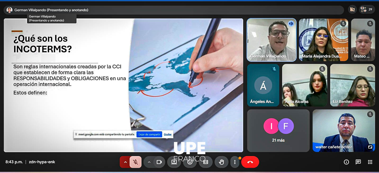 Clase Espejo Internacional: UPE FRANCO - Unifranz, Bolivia